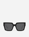 Dolce & Gabbana Crystal-embellished Square-frame Sunglasses In Black