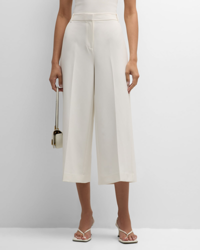 Kobi Halperin Melody Cropped Straight-leg Twill Pants In Ivory