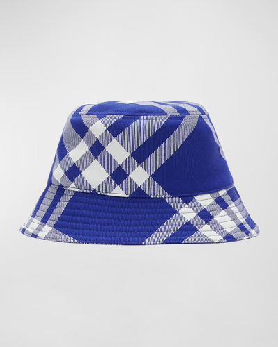 Burberry Men's Wool Check Bucket Hat In Knight Ip Check