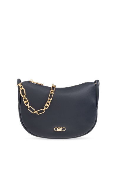 Michael Michael Kors Logo Plaque Chained Small Shoulder Bag In Navy