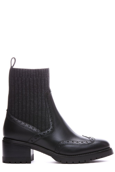 Santoni Sock-style Ankle Boots In Black