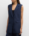 KOBI HALPERIN REAGAN SINGLE-BUTTON CREPE VEST