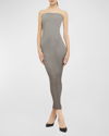 Wolford Fading Shine Strapless Bodycon Maxi Dress In Titanium Shine