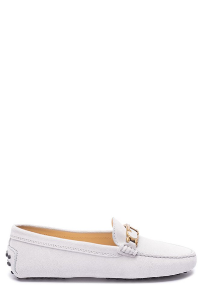 Tod's Women's Kate Gommini Leather Driving Shoes In White