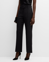 ELIE TAHARI THE BAYLOR BELTED HIGH-RISE STRAIGHT-LEG PANTS