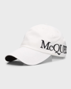 Alexander Mcqueen Men's Oversized Logo Baseball Hat In White