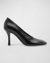 Burberry Glossy Leather Baby Pumps In Black