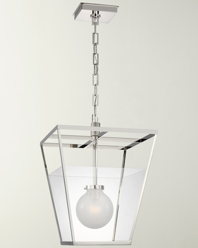 Visual Comfort Signature Illume 18" Polished Nickel Lantern By Ray Booth In Transparent