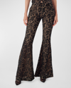 RONNY KOBO SHERRI FLORAL LACE FLARE trousers