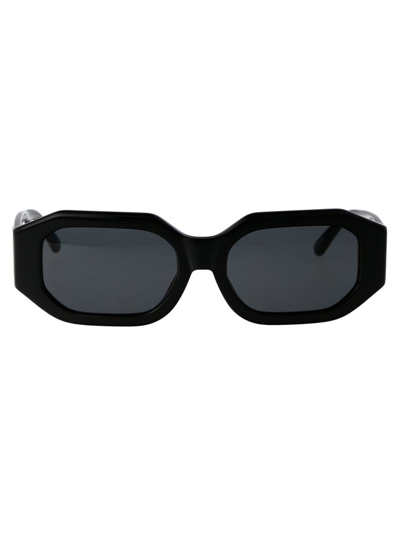 Linda Farrow X The Attico Blake Geometric Frame Sunglasses In Black