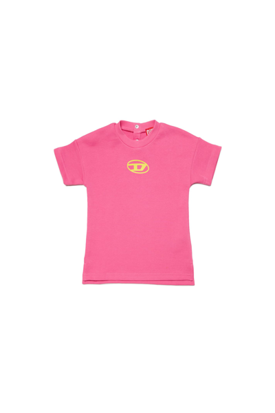 Diesel Babies' Dremillab Dress  Oval D Branded Sweatshirt Dress In Candy Pink