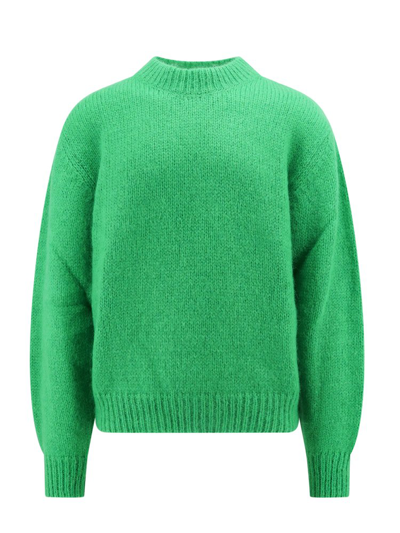 Represent Long Sleeved Crewneck Knitted Jumper In Green