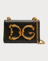 Dolce & Gabbana Baroque Small Leather Crossbody Bag In Black