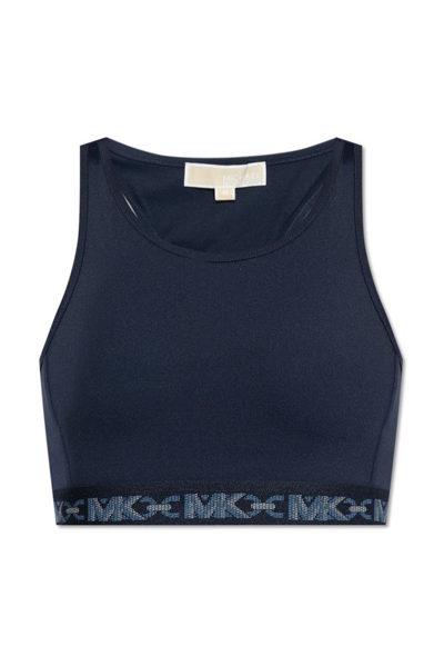 Michael Michael Kors Sleeveless Cropped Top In Blue