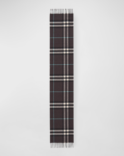 Burberry Large Checked Scarf In Otter