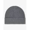 Reiss Mens Charcoal Chaise Ribbed Wool Beanie Hat