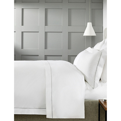 The White Company White/silver Savoy Cotton Duvet Cover