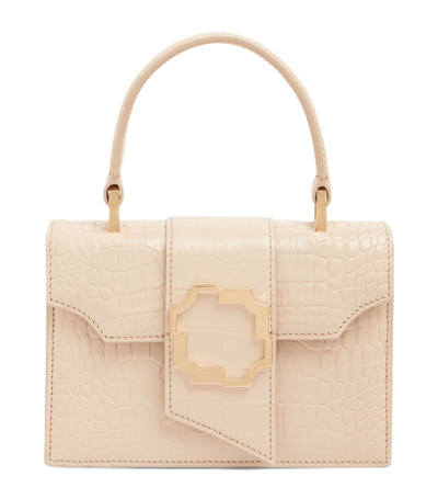 Malone Souliers By Roy Luwalt Malone Souliers Mini Croc-embossed Audrey Top-handle Bag In Marble