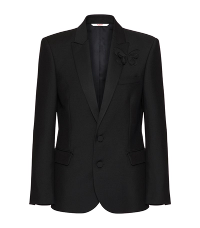 Valentino Wool-mohair Smoking Jacket In Black