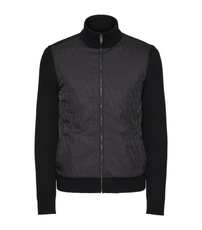 Valentino Toile Iconographe Wool-knit Jacket In Black