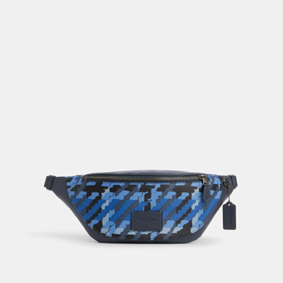Coach Outlet Warren Belt Bag With Plaid Print In Blue