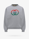 Gucci Grey Logo Cotton Crewneck Sweatshirt In Grey