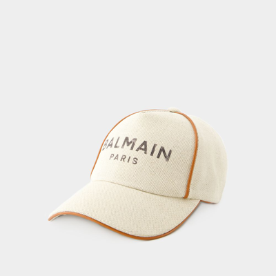 Balmain B-army Piping Cap -  - Cotton - Beige