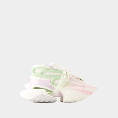 Balmain Unicorn Panelled-design Sneakers In White