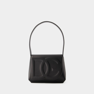 DOLCE & GABBANA DG LOGO SHOULDER BAG - DOLCE&GABBANA - LEATHER - BLACK