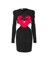 Moschino Jeans Heart-motif Cut-out Minidress In Black