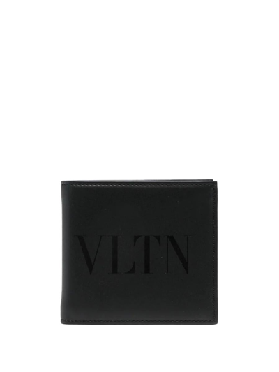 Valentino Garavani Logo Jacquard Bifold Wallet In Black
