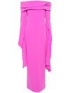 Solace London The Arden Draped Maxi Dress In Pink