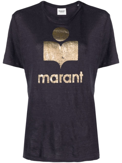Marant Etoile Zewel Logo-stamp T-shirt In Black