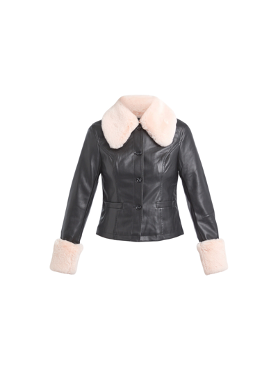 Jakke Brittany Faux Leather Jacket In Black
