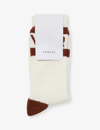 Varley Spencer Logo-intarsia Socks In Egret/tortoise Shell