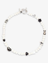 Ian Charms Mens The Landon Mens Pearl-embellished Beaded Necklace In White