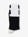 Varley Spencer Logo-intarsia Socks In Black/egret