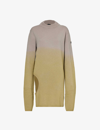 RICK OWENS RICK OWENS WOMEN'S ACID DEGRADE X MONCLER SUBHUMAN GRADIENT-PATTERN CASHMERE KNITTED JUMPER