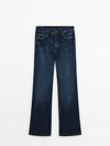 Massimo Dutti High-waist Boot-cut Jeans In Medium Blue