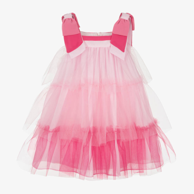 Patachou Babies' Girls Pink Tiered Tulle Dress