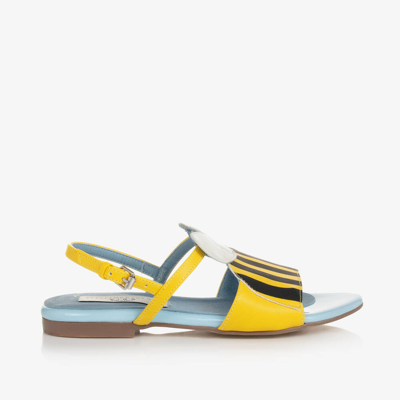 STELLA MCCARTNEY STELLA MCCARTNEY KIDS GIRLS YELLOW FAUX LEATHER BEE SANDALS