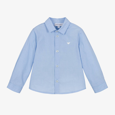 Emporio Armani Baby Boys Blue Cotton Shirt
