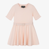 EMPORIO ARMANI GIRLS PINK KNITTED DRESS