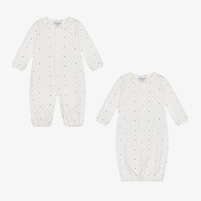 Emporio Armani Babies' Ivory Cotton Jersey Romper