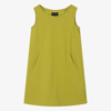 Emporio Armani Teen Girls Green Cotton Dress In Green