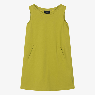 Emporio Armani Teen Girls Green Cotton Dress