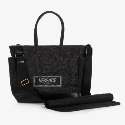 Versace Black Embroidered Barocco Changing Bag (52cm)