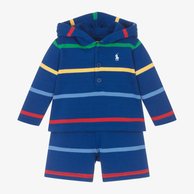 Ralph Lauren Baby Boys Blue Stripe Jersey Shorts Set