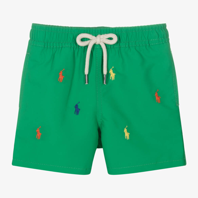 Ralph Lauren Baby Boys Green Polo Pony Swim Shorts
