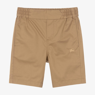 Burberry Babies' Boys Beige Cotton Embroidered Ekd Shorts